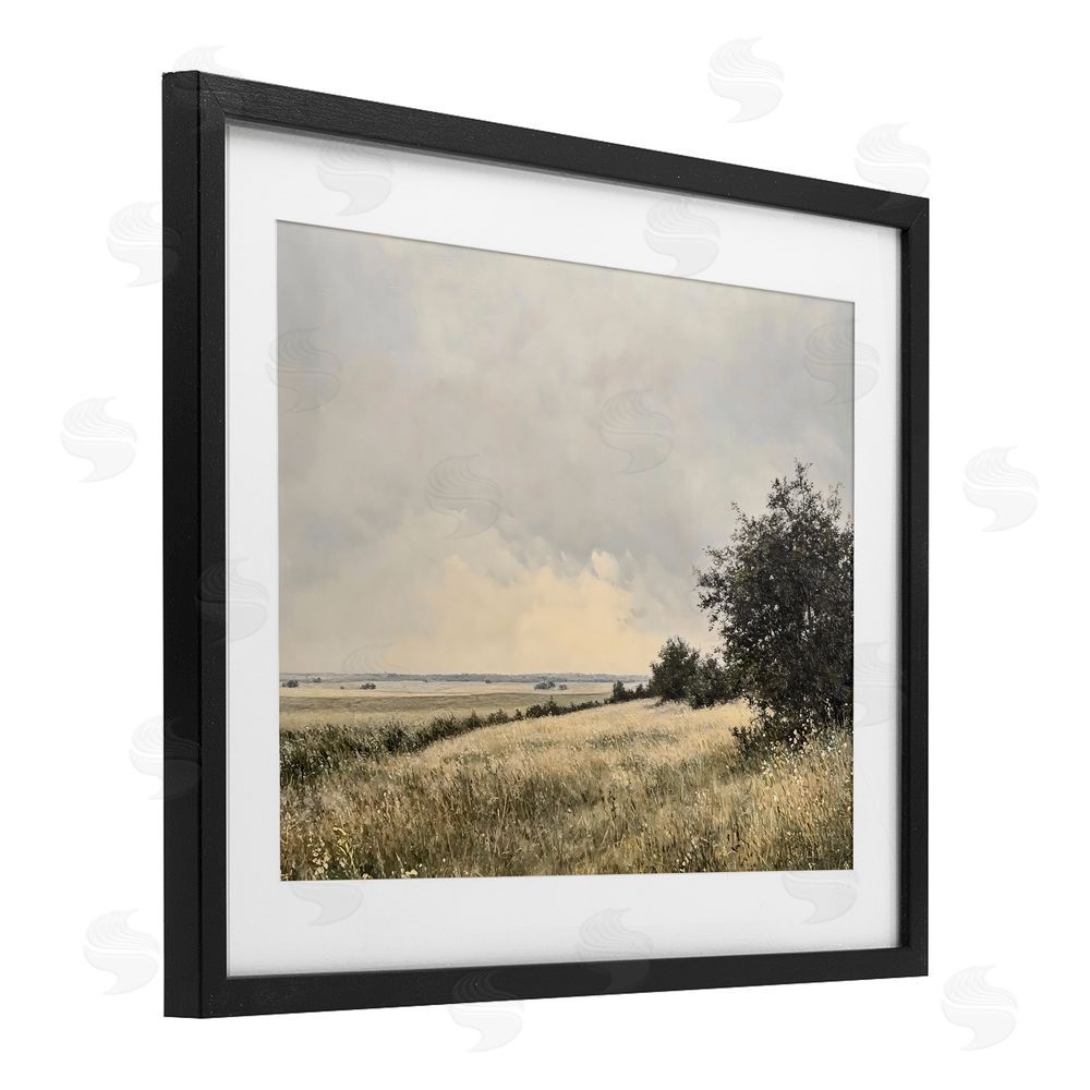 Franklyn Gregory Rustic Countryside Hill Landscape Black Framed Print Under Glass Wall Art