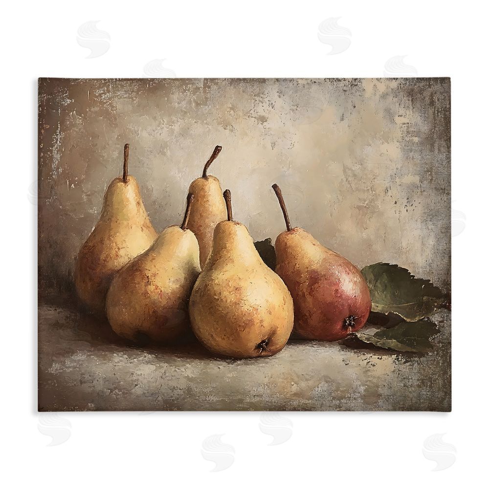 Franklyn Gregory Neutral Pear Still Life Stretched Canvas Wall Art