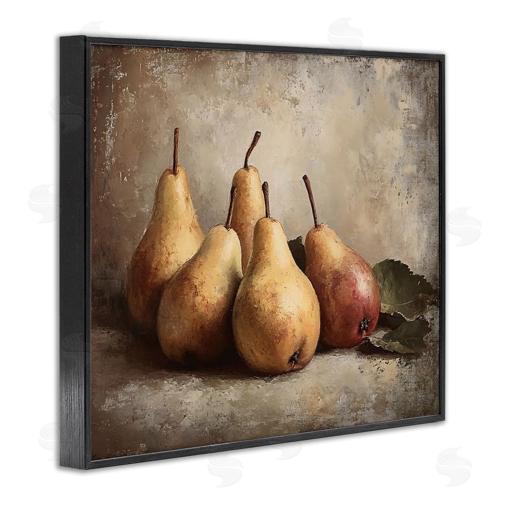 Franklyn Gregory Neutral Pear Still Life Black Framed Giclee Wall Art