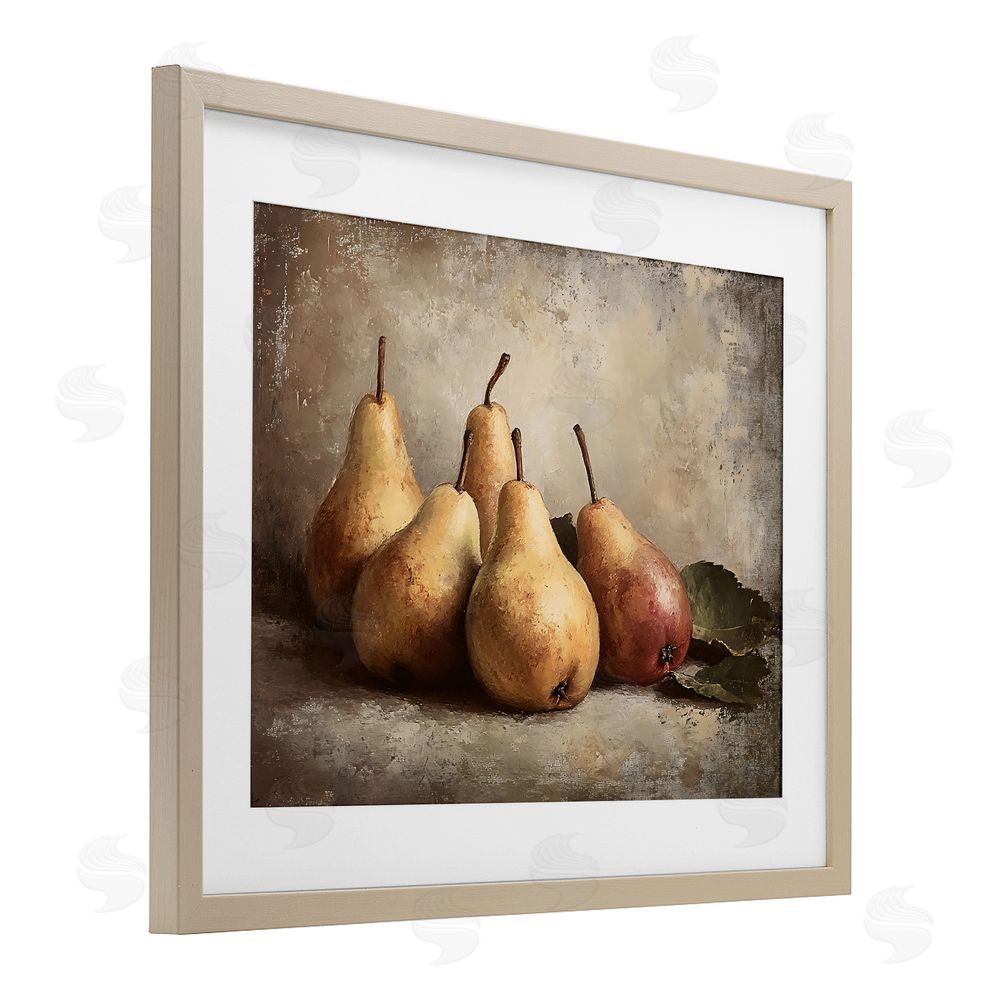 Franklyn Gregory Neutral Pear Still Life Brown Framed Print Under Glass Wall Art