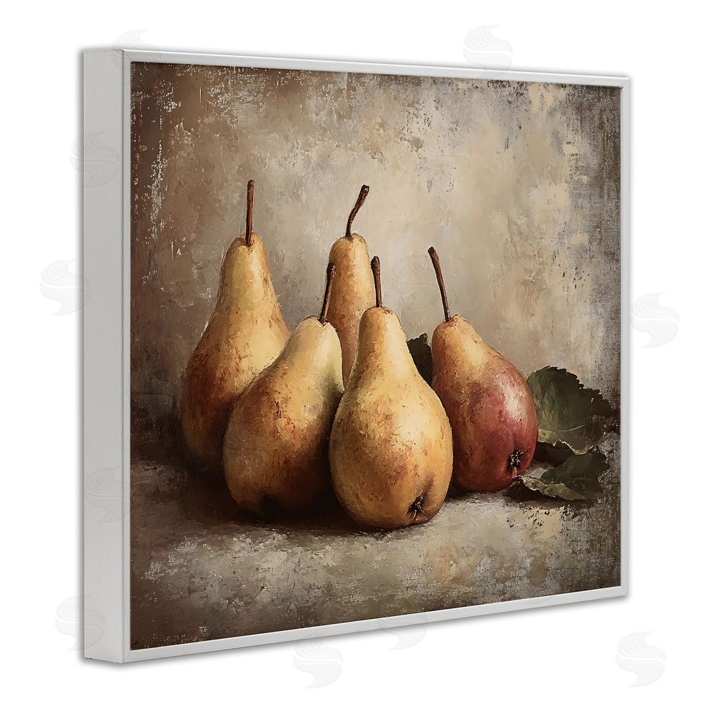 Franklyn Gregory Neutral Pear Still Life White Framed Giclee Wall Art