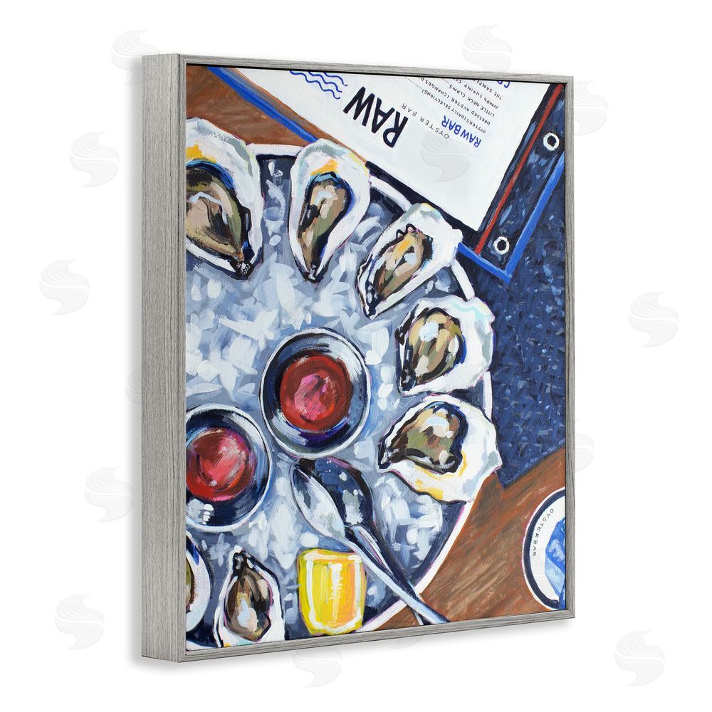 Rachel Nerney Oysters on Ice Gray Framed Giclee Wall Art