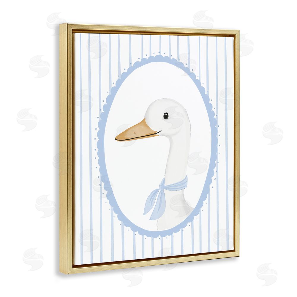 Cherrywood Lane Dainty Bordered Duck Gold Floating Frame Wall Art Print