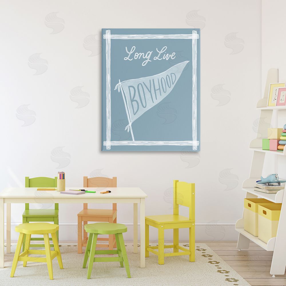 Cherrywood Lane Long Live Boyhood with Border Stretched Canvas Wall Art in Room