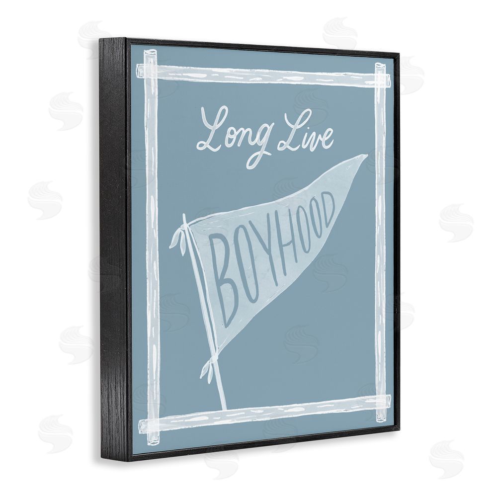 Cherrywood Lane Long Live Boyhood with Border Black Framed Giclee Wall Art