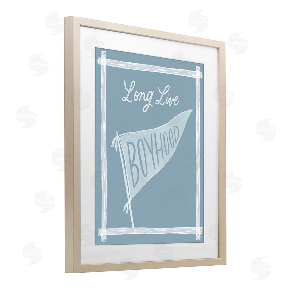 Cherrywood Lane Long Live Boyhood with Border Brown Framed Print Under Glass Wall Art