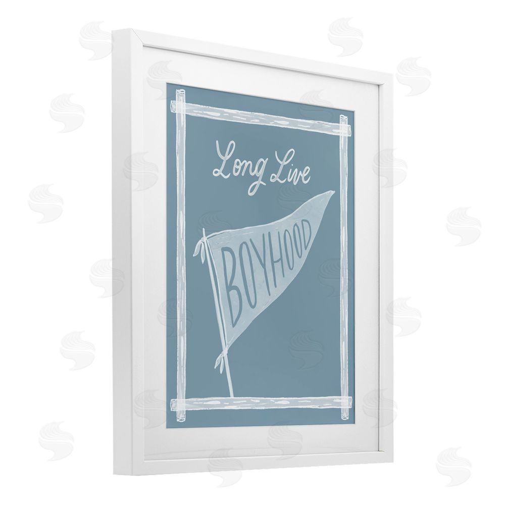 Cherrywood Lane Long Live Boyhood with Border White Framed Print Under Glass Wall Art
