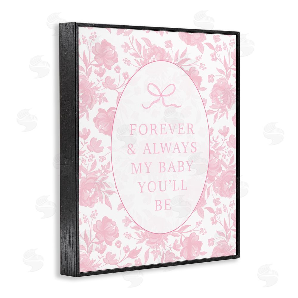 Cherrywood Lane Forever and Always Pink Florals Black Framed Giclee Wall Art
