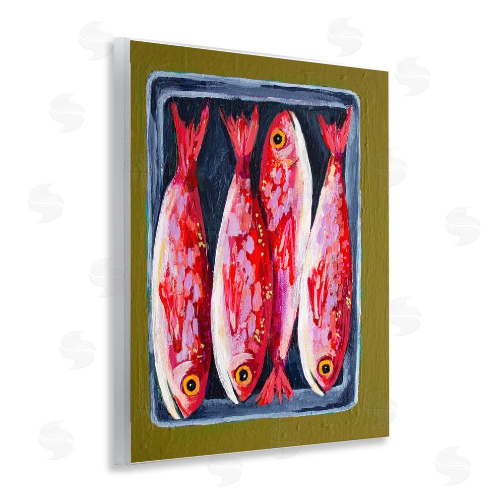 Rachel Nerney Red Fish on a Platter Wall Plaque Home Decor Art Print