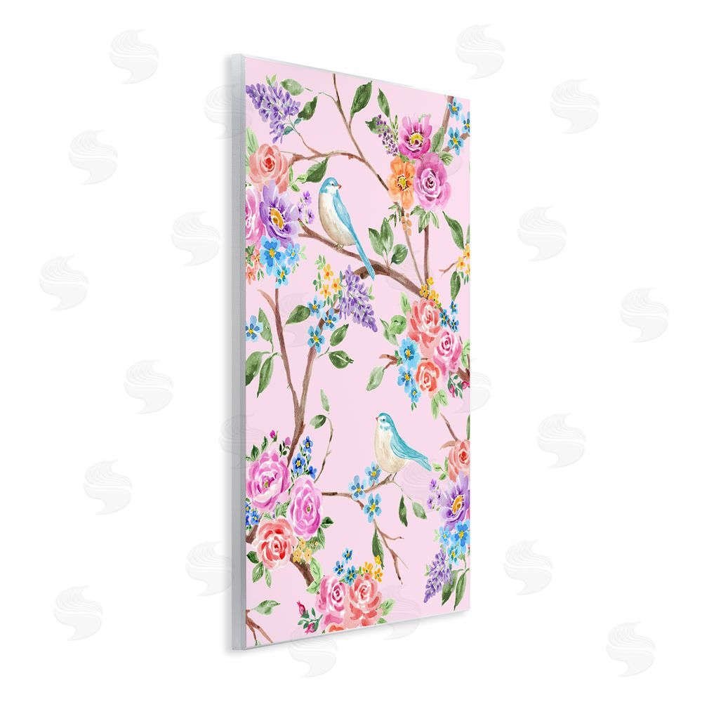 Corinne Haig Pink & Blue Spring Florals Wall Plaque Art Print