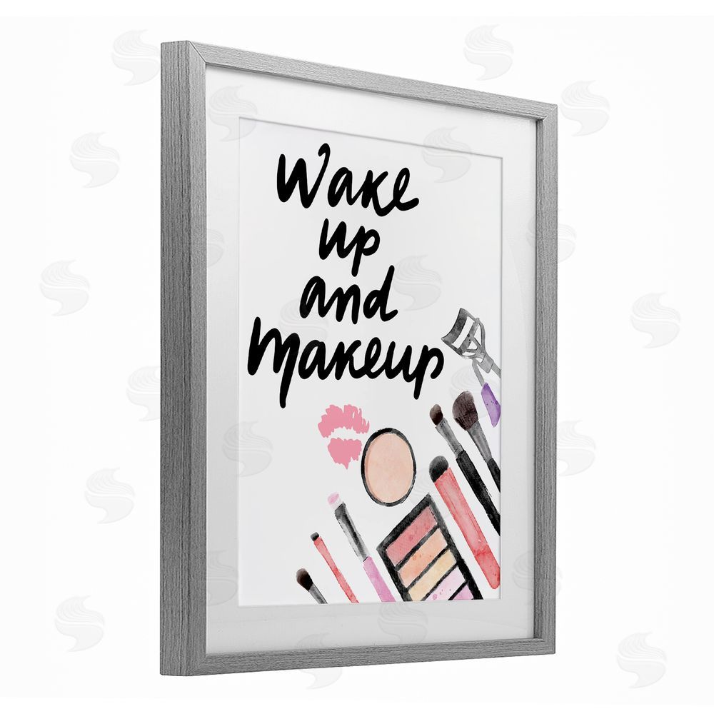 Jesse Keith Wake Up & Makeup Gray Framed Print Under Glass Wall Art