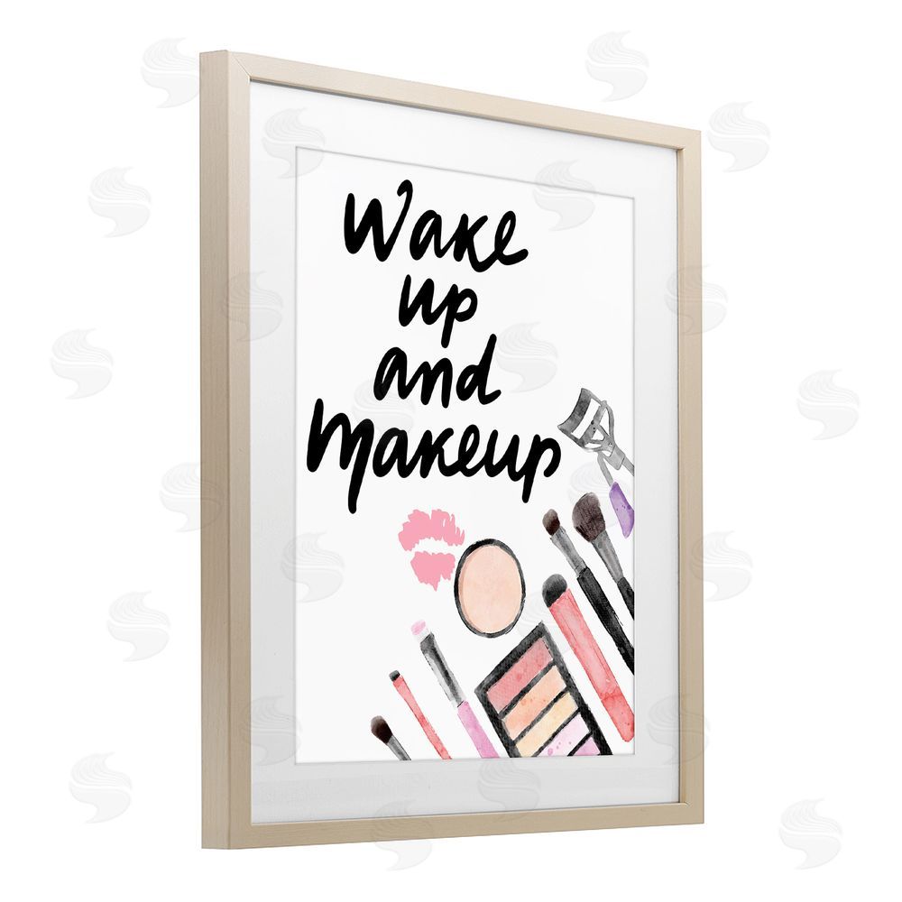 Jesse Keith Wake Up & Makeup Brown Framed Print Under Glass Wall Art
