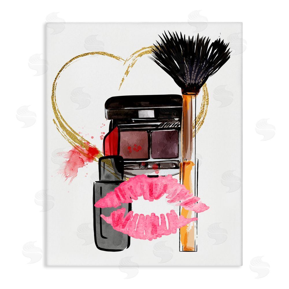 Jesse Keith Mwah Beauty Items & Kiss Canvas Wall Art Print
