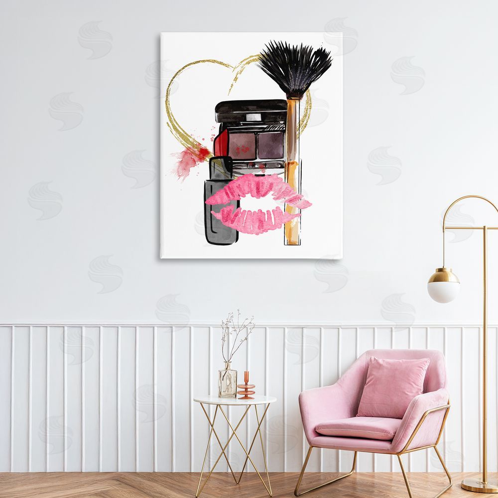Jesse Keith Mwah Beauty Items & Kiss Canvas Art on Wall