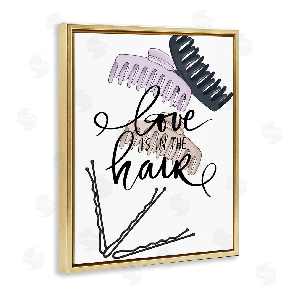 Jesse Keith Love Is In The Hair Gold Floating Frame Canvas Wall Art Print