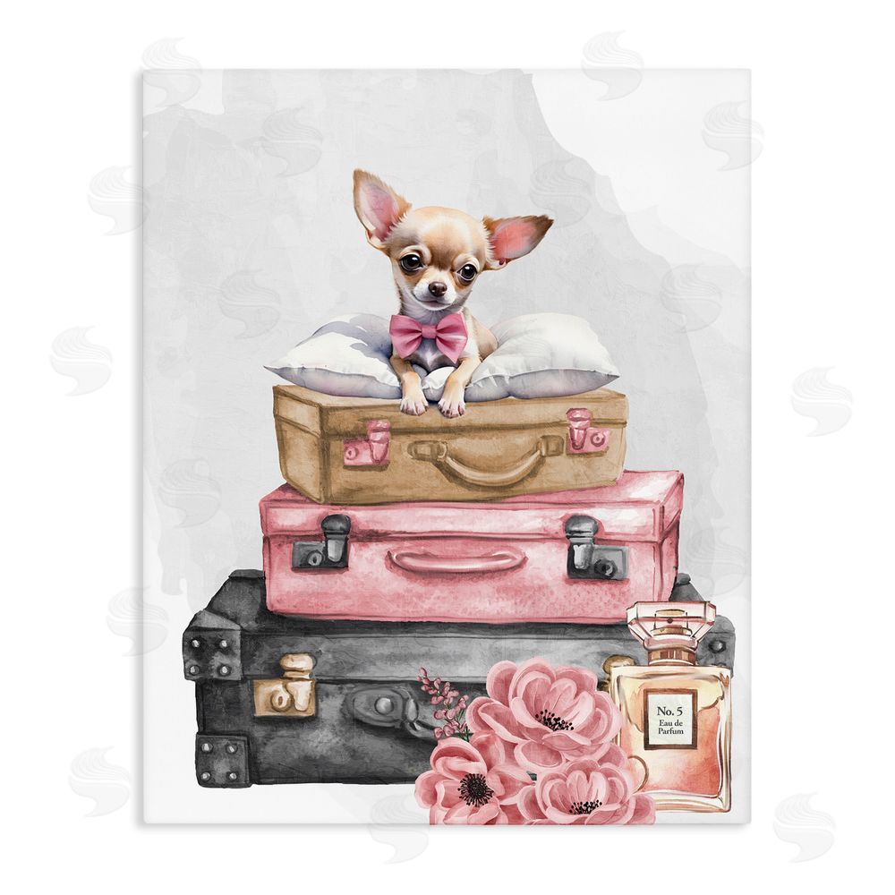 Kim Allen Trendy Pup Travel Stretched Canvas Wall Art Print