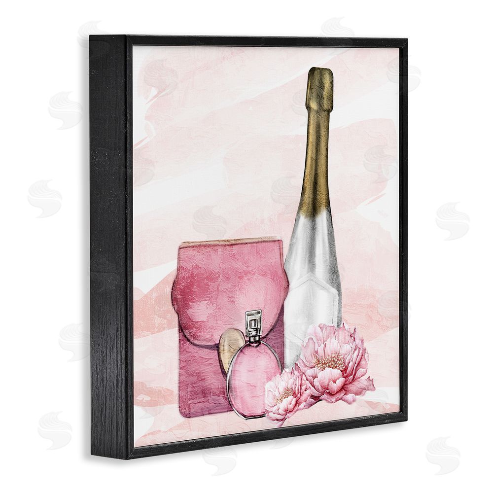Kim Allen Glam Time Champagne Black Framed Giclee Wall Art Print