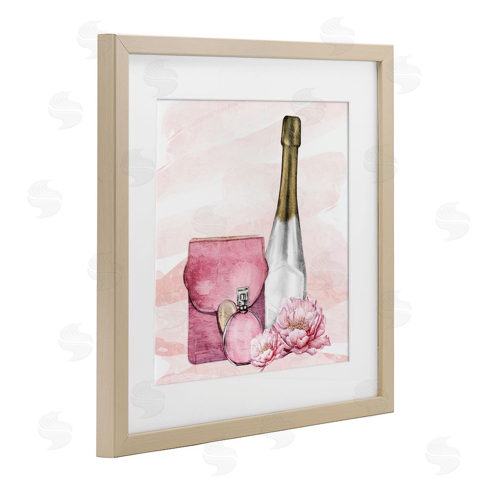 Kim Allen Glam Time Champagne Brown Framed Print Under Glass Wall Art