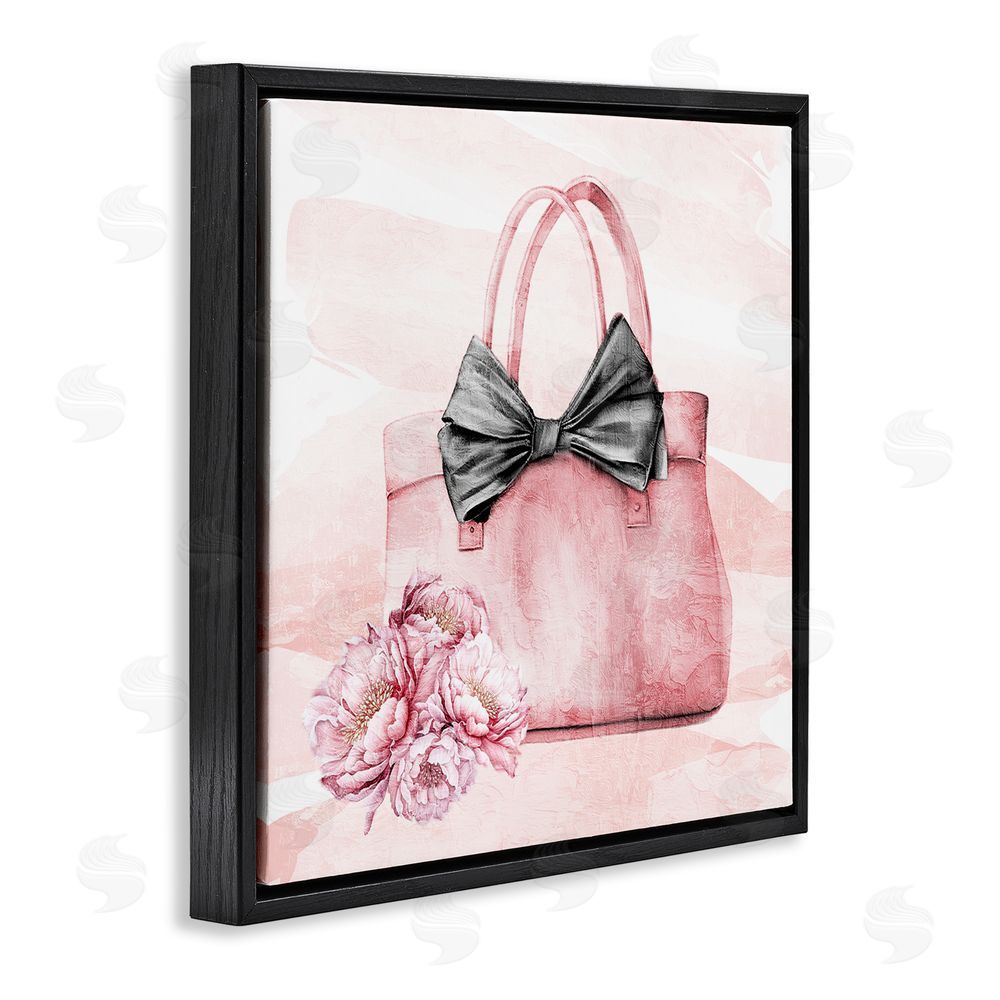 Kim Allen Glam Time Handbag Black Floating Frame Canvas Wall Art Print
