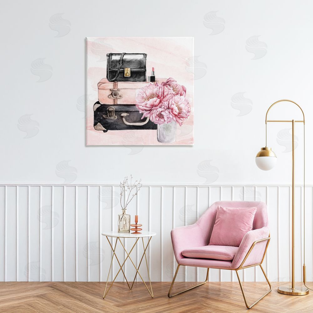 Kim Allen Glam Time Stacked Bags Stretched Canvas Wall Art in Room