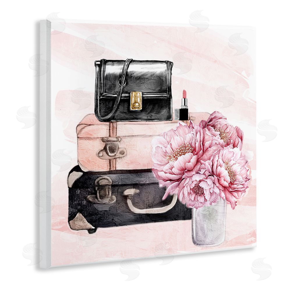 Kim Allen Glam Time Stacked Bags Wooden Wall Plaque Art Print