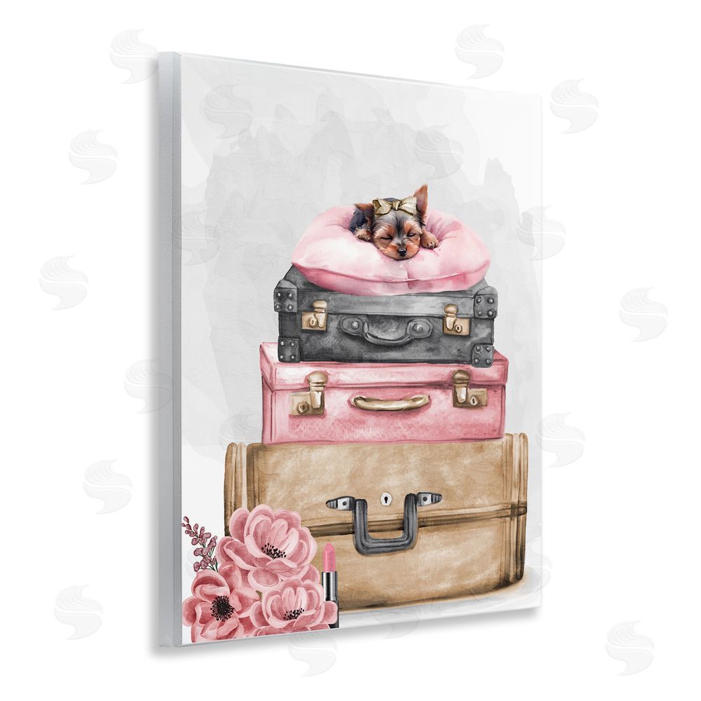 Kim Allen Sleepy Pup Travel Wooden Wall Plaque Art Print