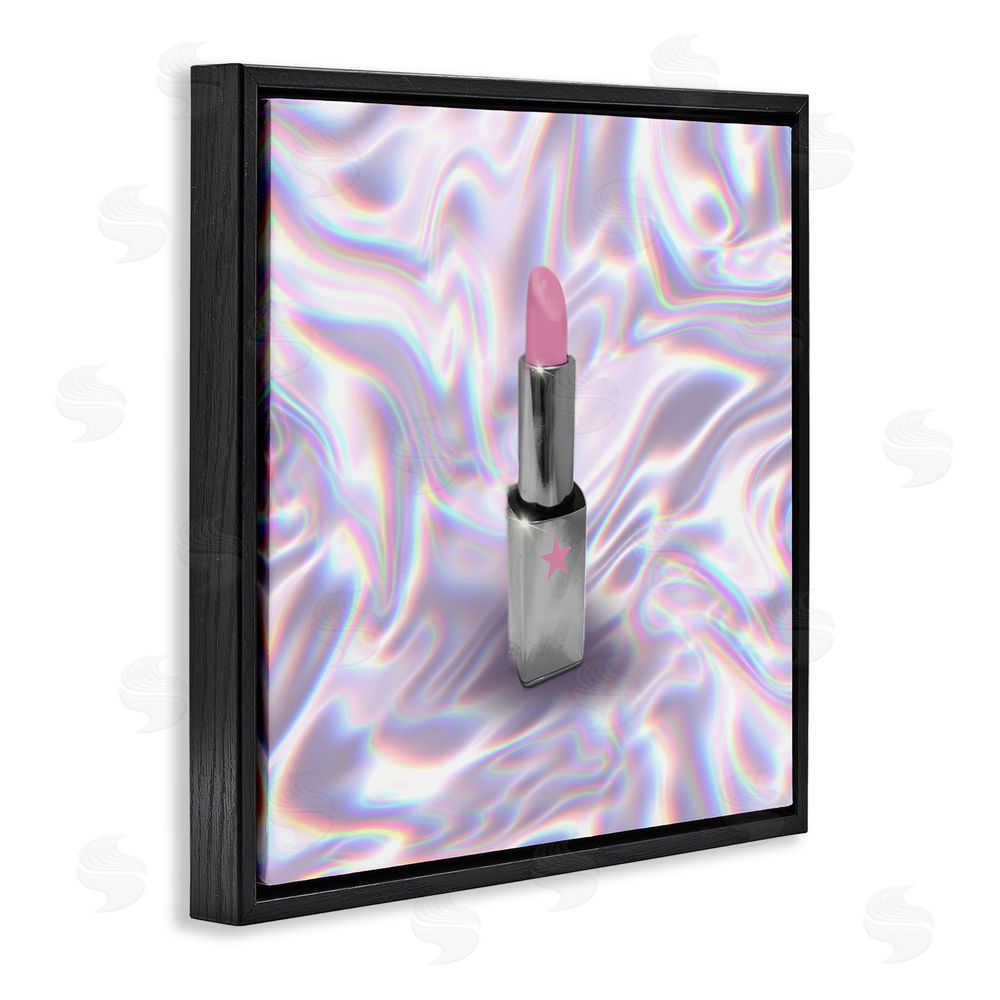 Matthew Piotrowicz Iridescent Icon Lipstick Black Floating Frame Canvas Wall Art Print