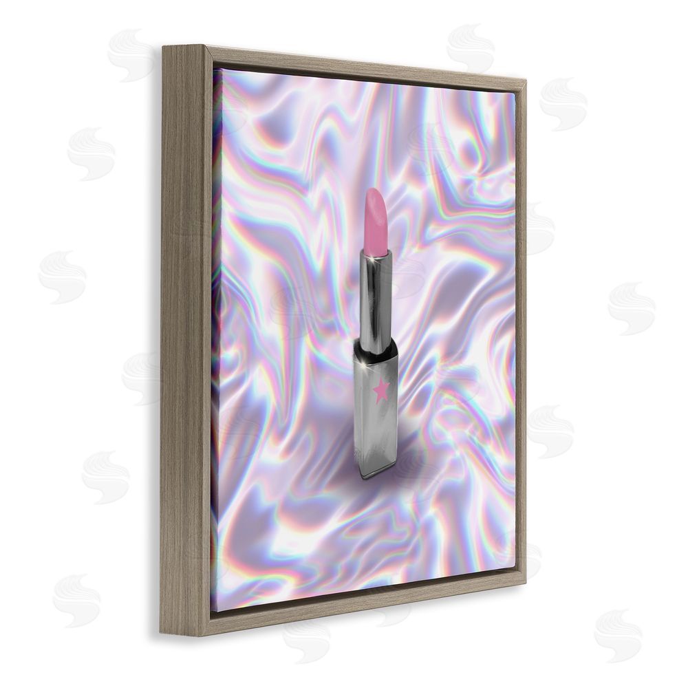 Matthew Piotrowicz Iridescent Icon Lipstick Brown Floating Frame Canvas Wall Art Print