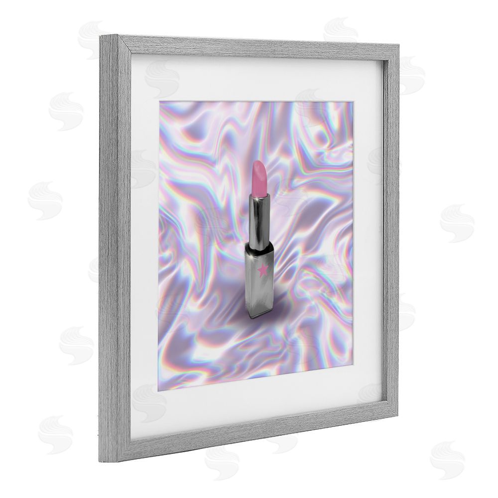 Matthew Piotrowicz Iridescent Icon Lipstick Gray Framed Print Under Glass Wall Art