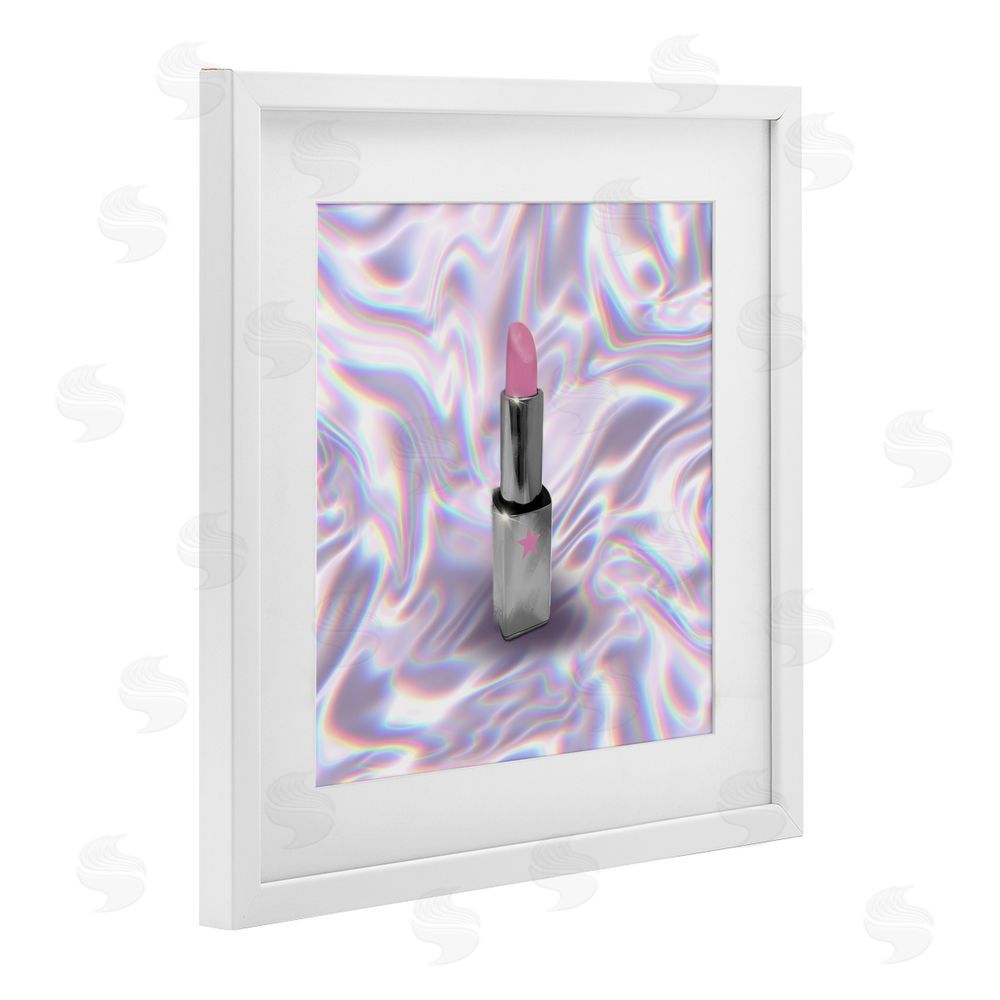 Matthew Piotrowicz Iridescent Icon Lipstick White Framed Print Under Glass Wall Art