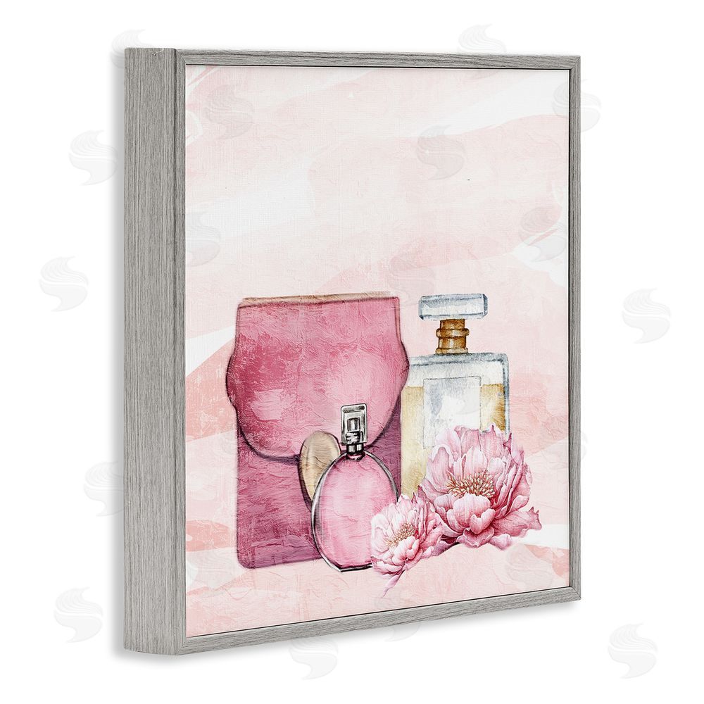Kim Allen Blush Glam Time Collection Gray Framed Giclee Wall Art Print