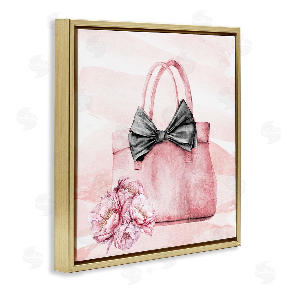 Kim Allen Blush Glam Time Bag Gold Floating Frame Canvas Wall Art Print