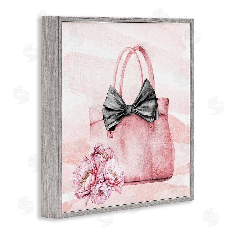 Kim Allen Blush Glam Time Bag Gray Framed Giclee Wall Art Print