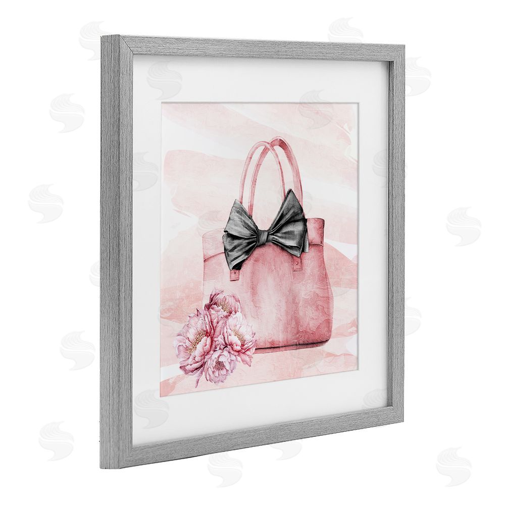 Kim Allen Blush Glam Time Bag Gray Framed Print Under Glass Wall Art