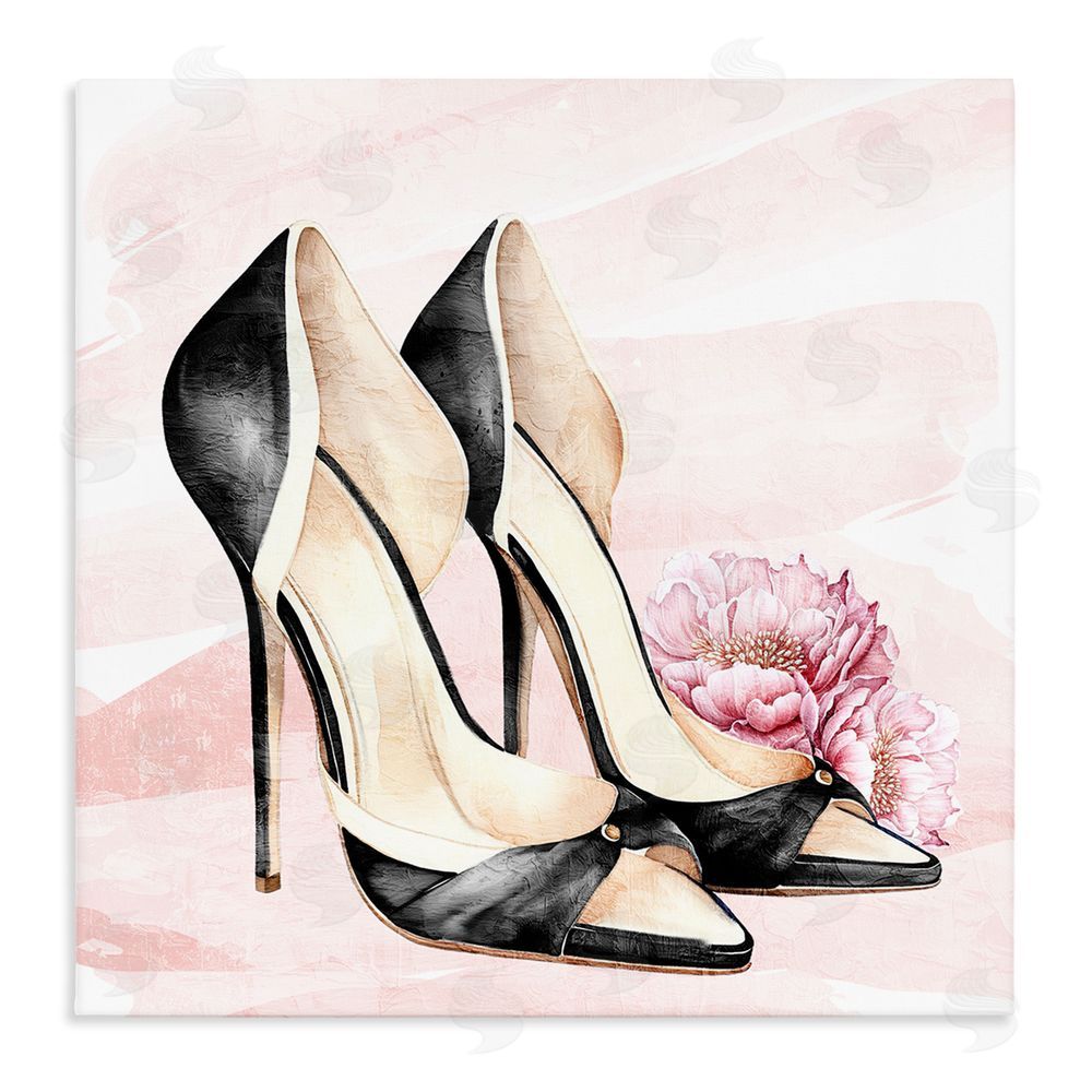 Kim Allen Blush Glam Time Shoes Stretched Canvas Wall Art Print