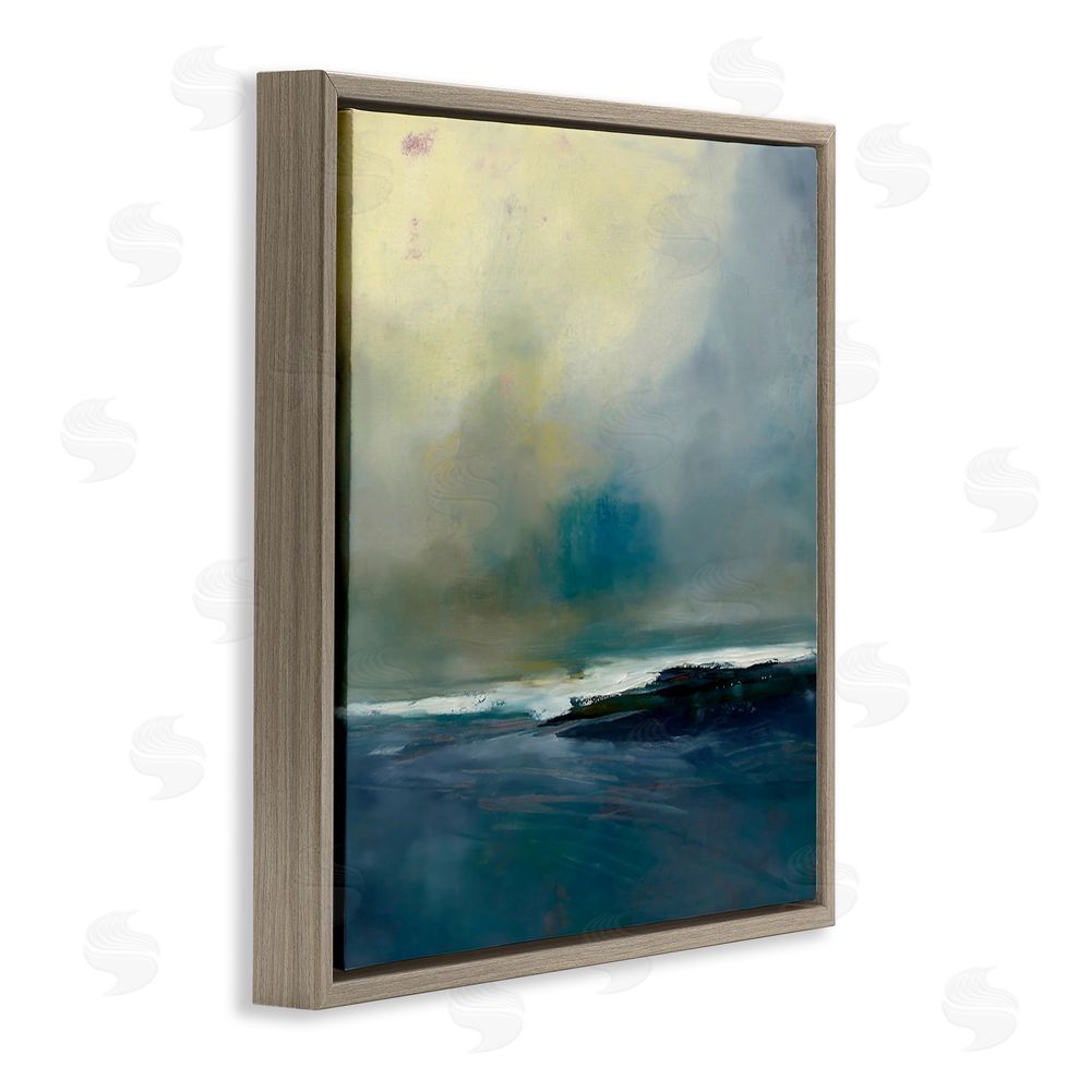 Patrick Dennis Channeling Calm Horizon Brown Floating Frame Stretched Canvas Wall Art Print