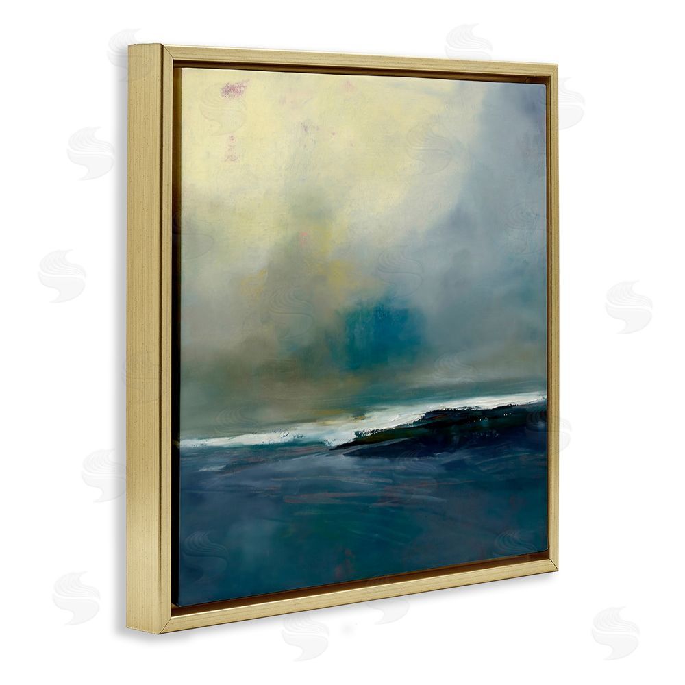 Patrick Dennis Channeling Calm Horizon Gold Floating Frame Stretched Canvas Wall Art Print