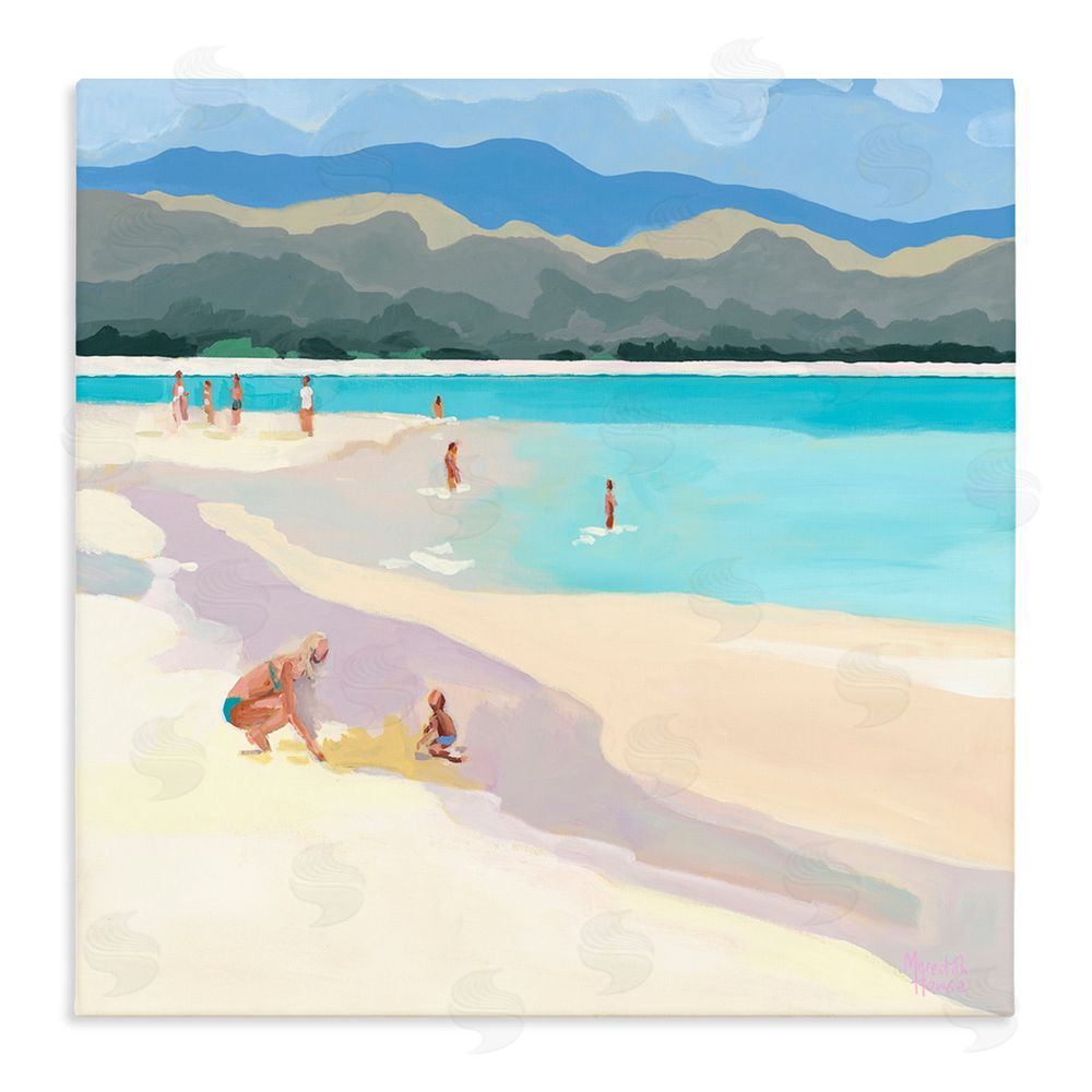 Meredith Howse Mother & Child Beach Scene Stretched Canvas Wall Art Print