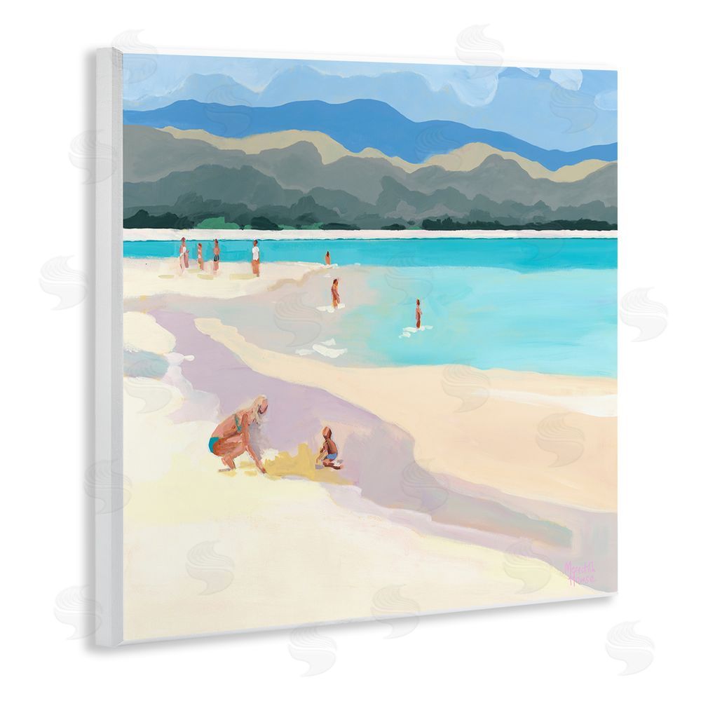 Meredith Howse Mother & Child Beach Scene Wooden Wall Plaque Art Print