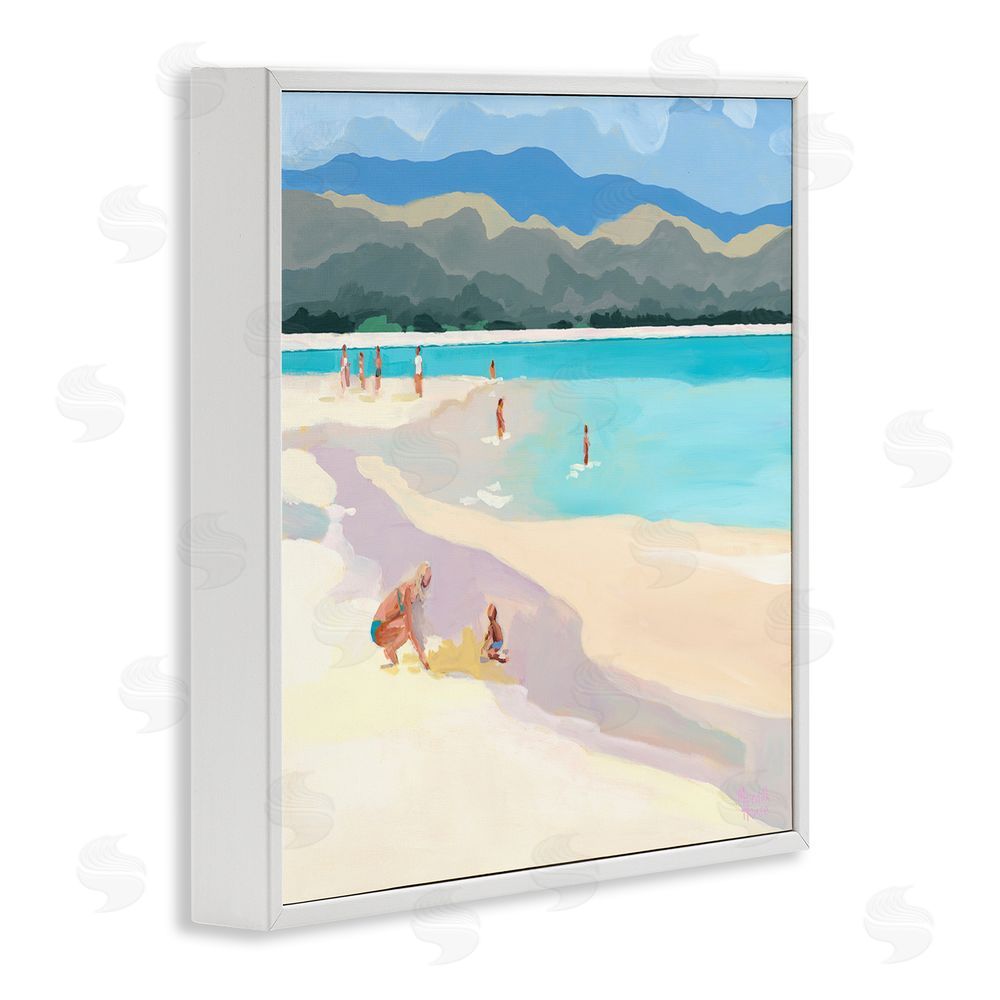 Meredith Howse Mother & Child Beach Scene White Framed Giclee Wall Art Print