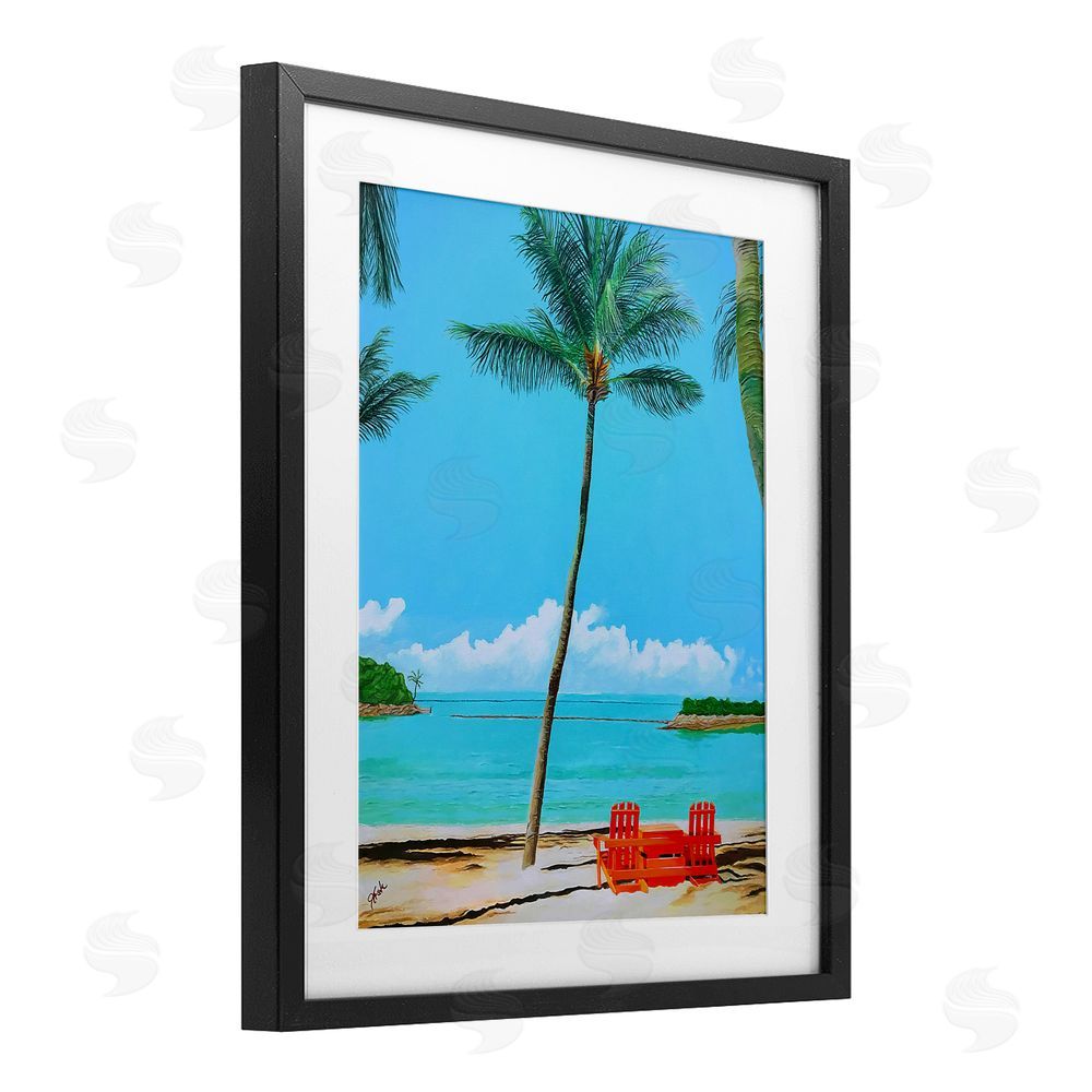 John Jaster Dreaming Of Palm Trees Black Framed Print Under Glass Wall Art