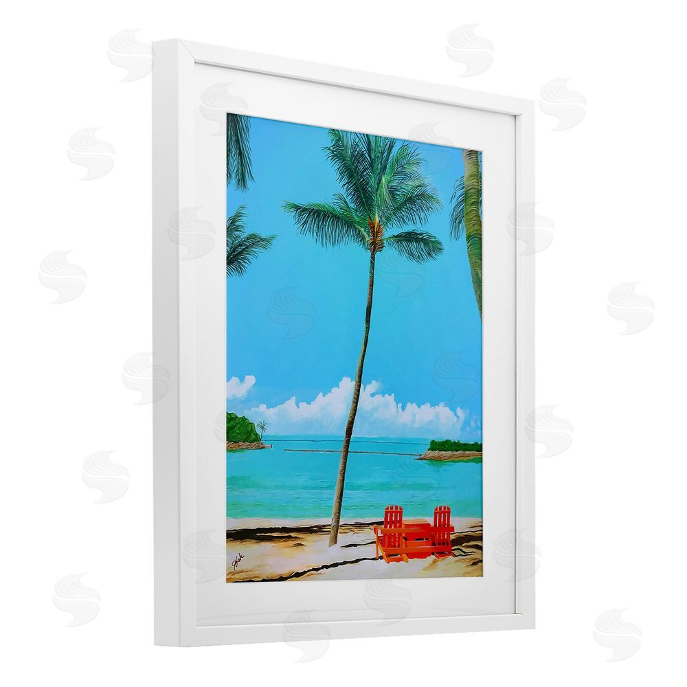 John Jaster Dreaming Of Palm Trees White Framed Print Under Glass Wall Art