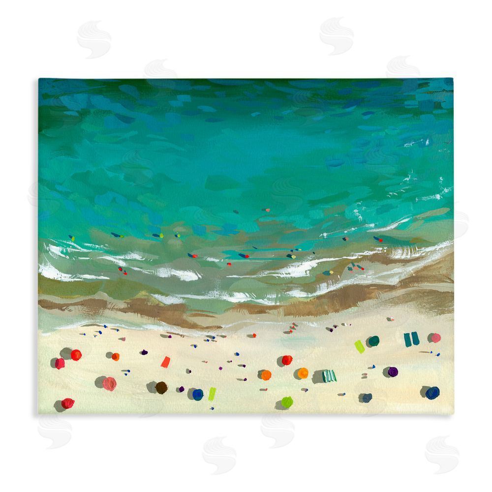 Brook Page Aerial Turquoise Shoreline Stretched Canvas Wall Art Print