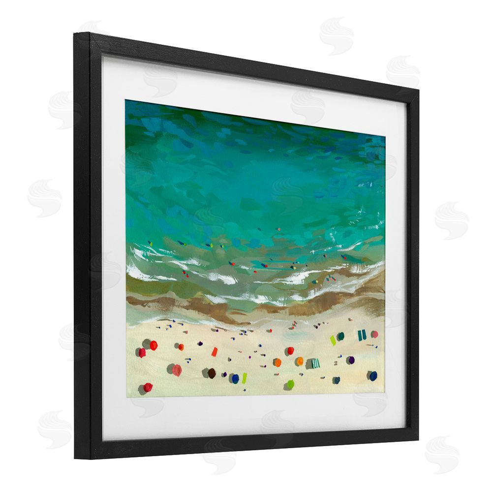 Brook Page Aerial Turquoise Shoreline Black Framed Print Under Glass Wall Art