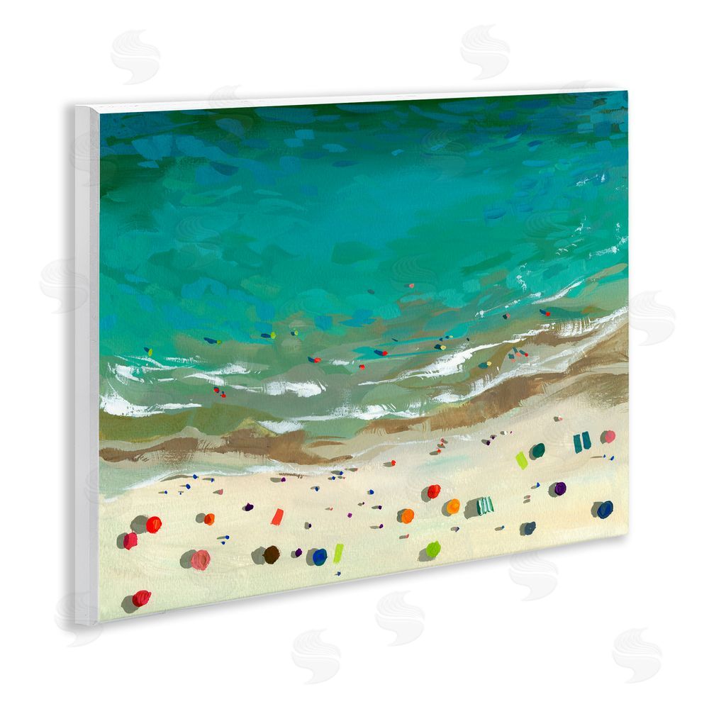Brook Page Aerial Turquoise Shoreline Wooden Wall Plaque Art Print