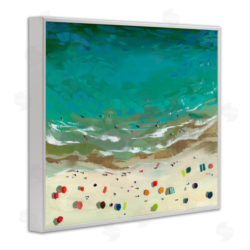 Brook Page Aerial Turquoise Shoreline White Framed Giclee Wall Art Print