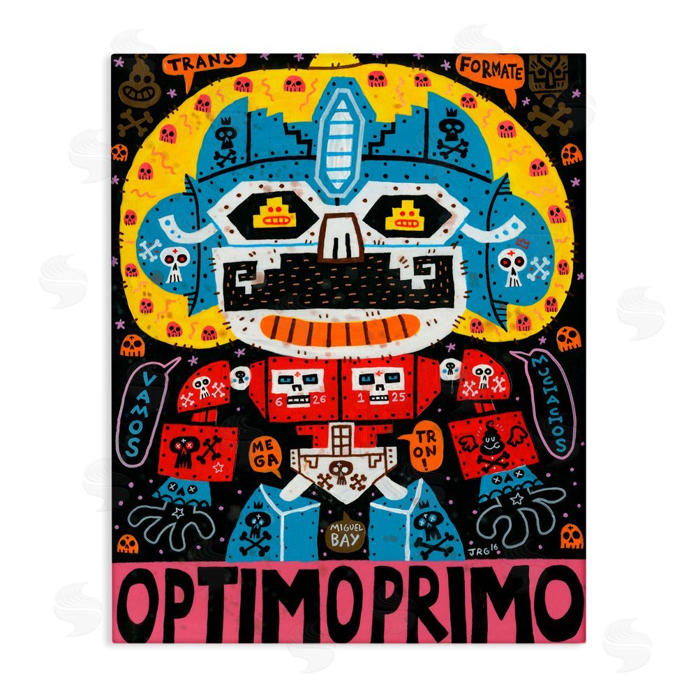 Jorge R. Gutierrez Iconic Robotic Character Collage Canvas Wall Art Print