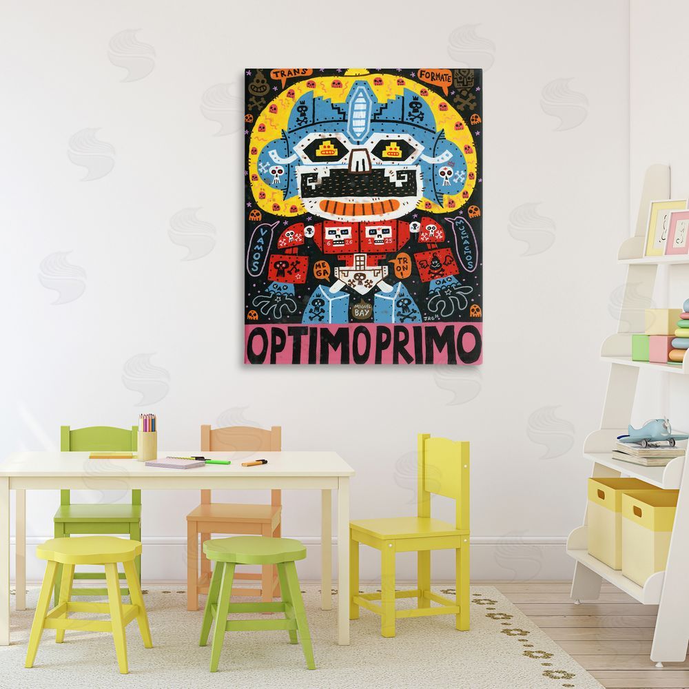 Jorge R. Gutierrez Iconic Robotic Character Collage Canvas Art on Wall