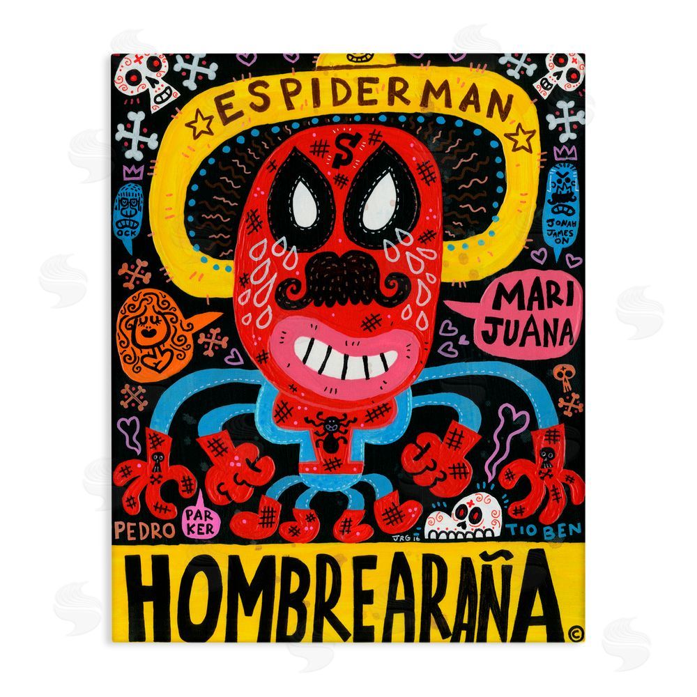 Jorge R. Gutierrez Iconic Superhero Character Collage Canvas Wall Art Print