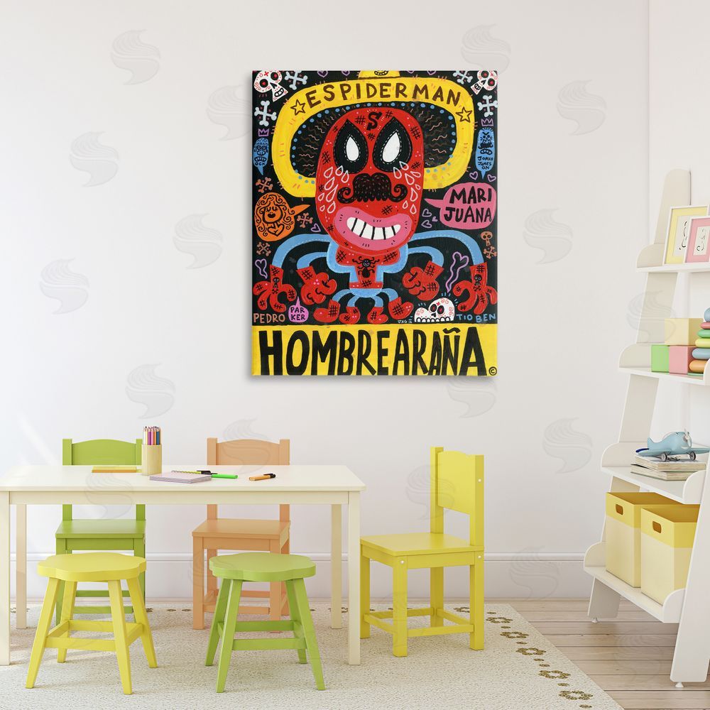 Jorge R. Gutierrez Iconic Superhero Character Collage Canvas Art on Wall